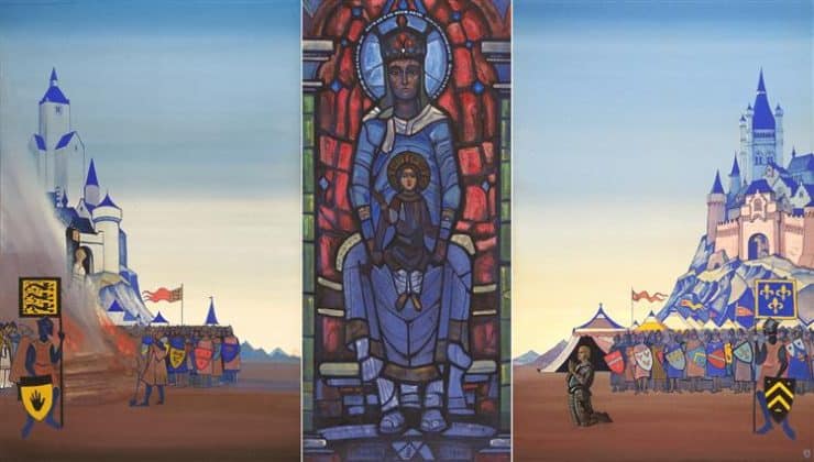 Joan of Arc by Nicholas Roerich. Image via Wikiart.org.